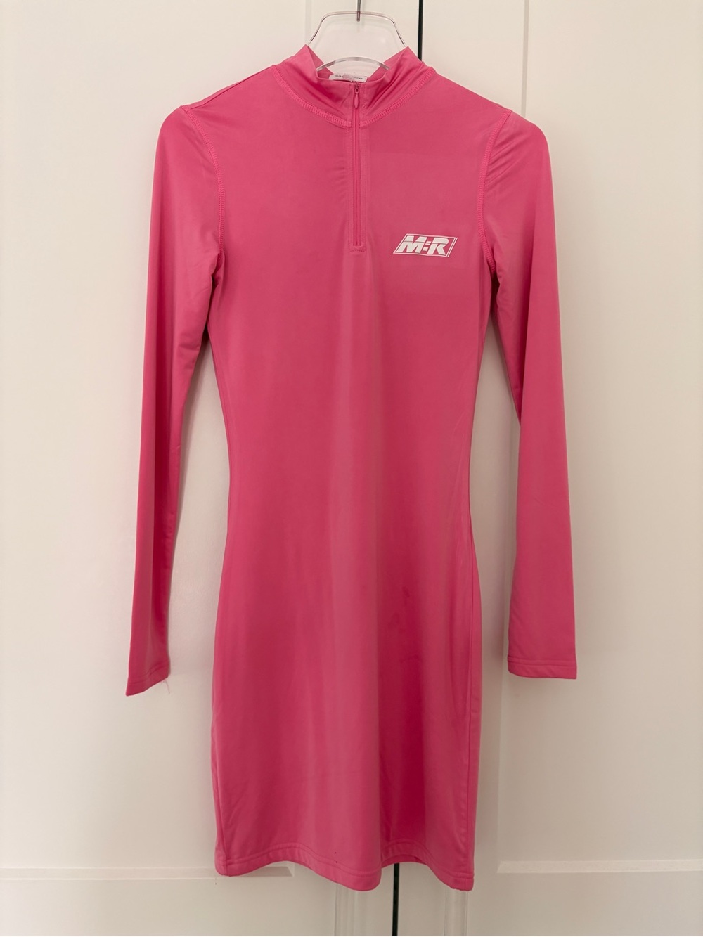Mistress Rocks Pink Long-Sleeve Zip Mock Neck Dress